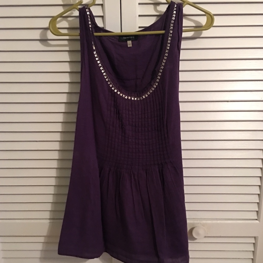 Dark purple accordion front tank